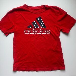 Adidas Stars and Stripes graphic logo short sleeve T shirt, size 6